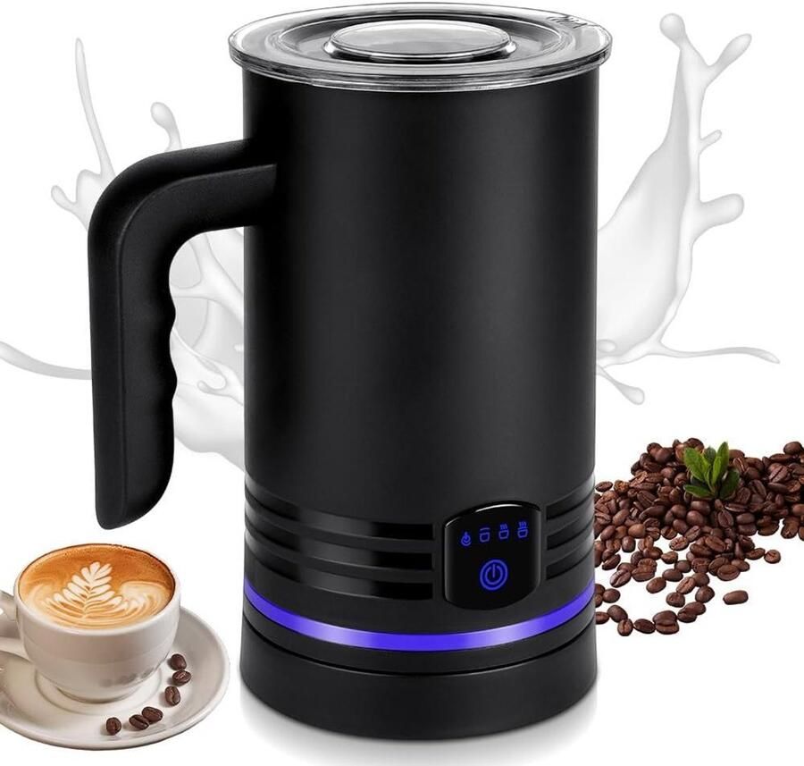 Melkopschuimer Elektrisch Automatische opschuimer Koffie Dranken Maken 4 Multifunctionele Modi 430 ml Zwart
