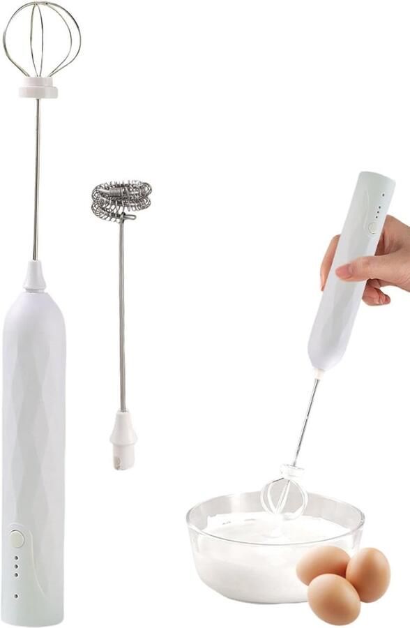 Melkopschuimer Elektrisch Drankmixer Koud Schuim Koffie Maken Drie Snelheden Instelbaar 28.5 cm Wit