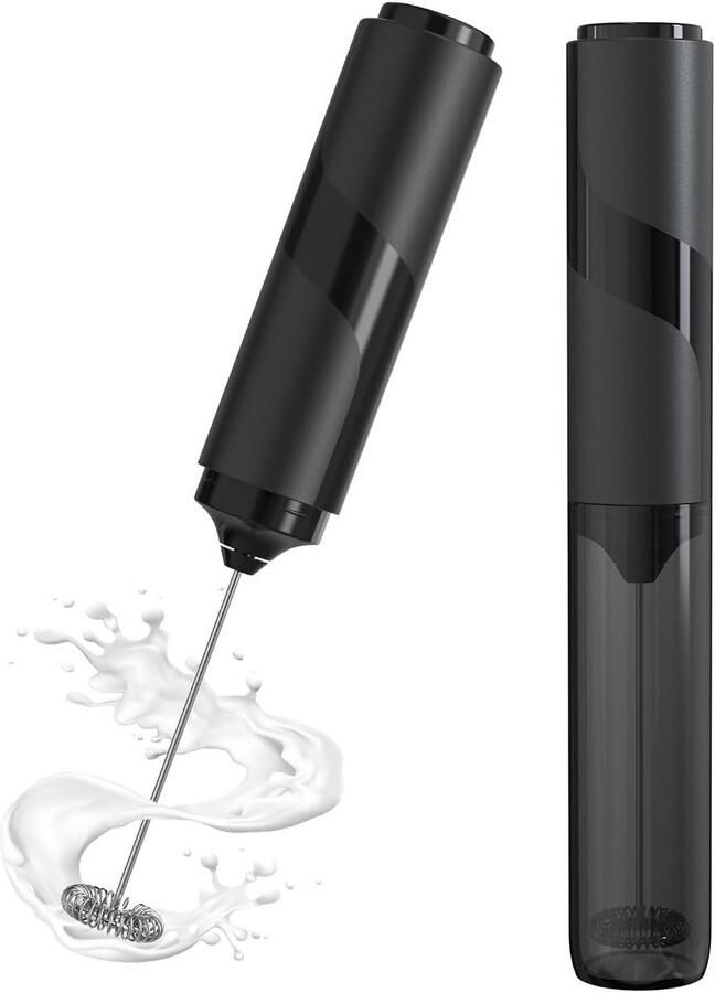 Melkopschuimer elektrisch Drankmixer staaf Dranken bereiden Draagbaar met deksel 6 watt Zwart