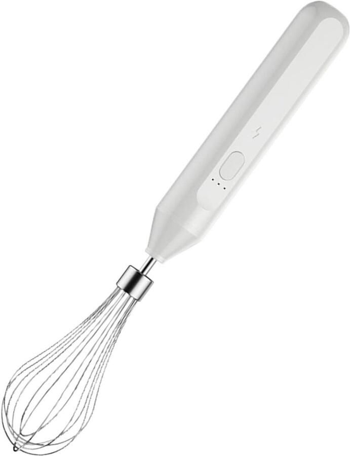 Melkopschuimer Elektrisch Handmixer Keuken Drankjes Bereiden 3 Snelheden Instelbaar 800 mAh Batterij Wit