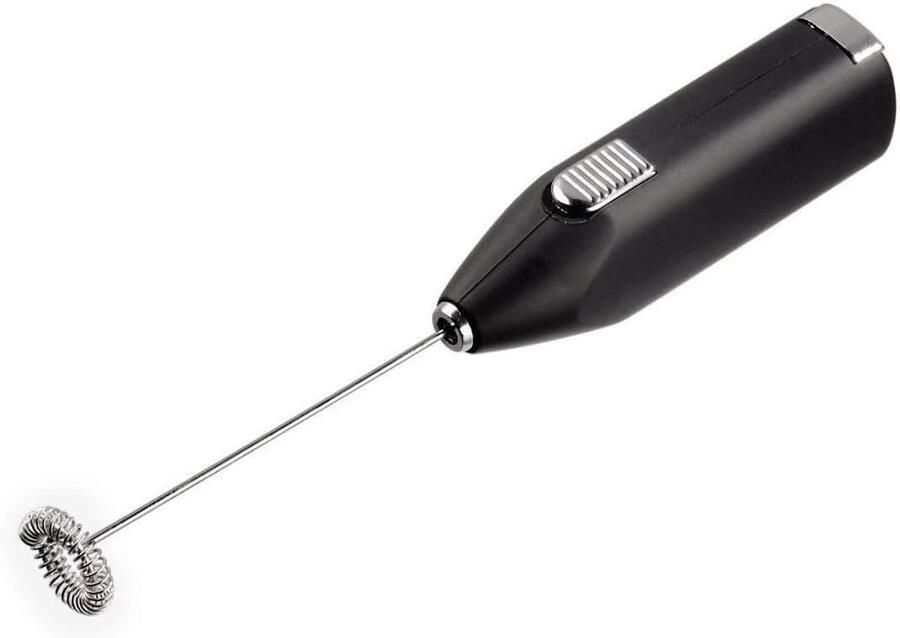 Melkopschuimer – Elektrisch Handmodel – Draadloos – RVS Garde – Voor Cappuccino Koffie & Warme Dranken – Zwart