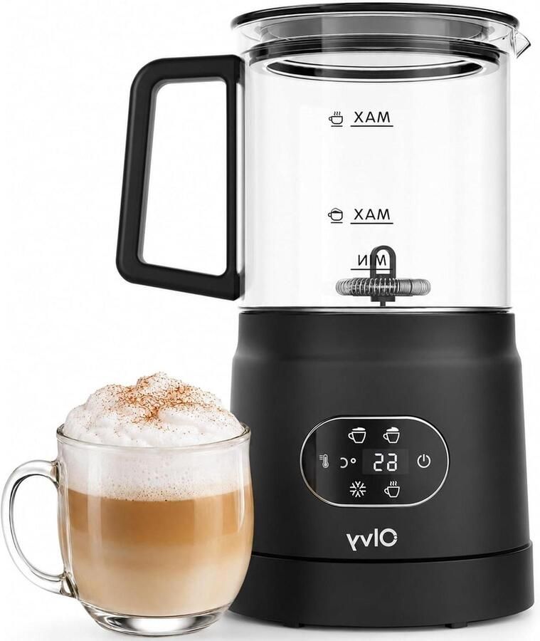 Melkopschuimer Elektrisch Koffie Accessoire Barista Kwaliteit 3 Functies 400 ml Capaciteit Zwart