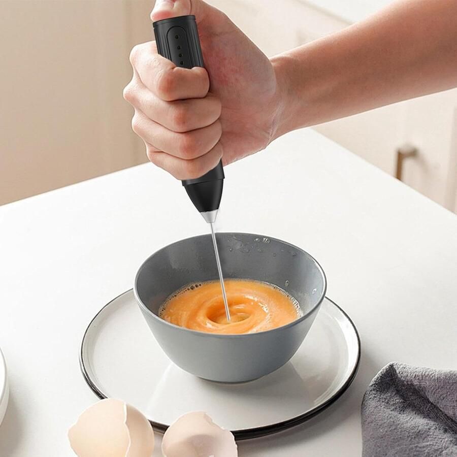 Melkopschuimer Elektrisch Koffieopschuimer Drankmixer Koffiebereiding Thuis 3 Snelheden Instelbaar 22 cm Zwart
