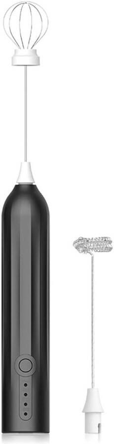 Melkopschuimer elektrisch melkopschuimer electrisch Elektrische melkopschuimer met 2 koppen mini-garde schuimmaker met USB-oplaadbare 3 snelheden schuimmixer voor latte cappuccino koffieroom warme chocolademelk ei