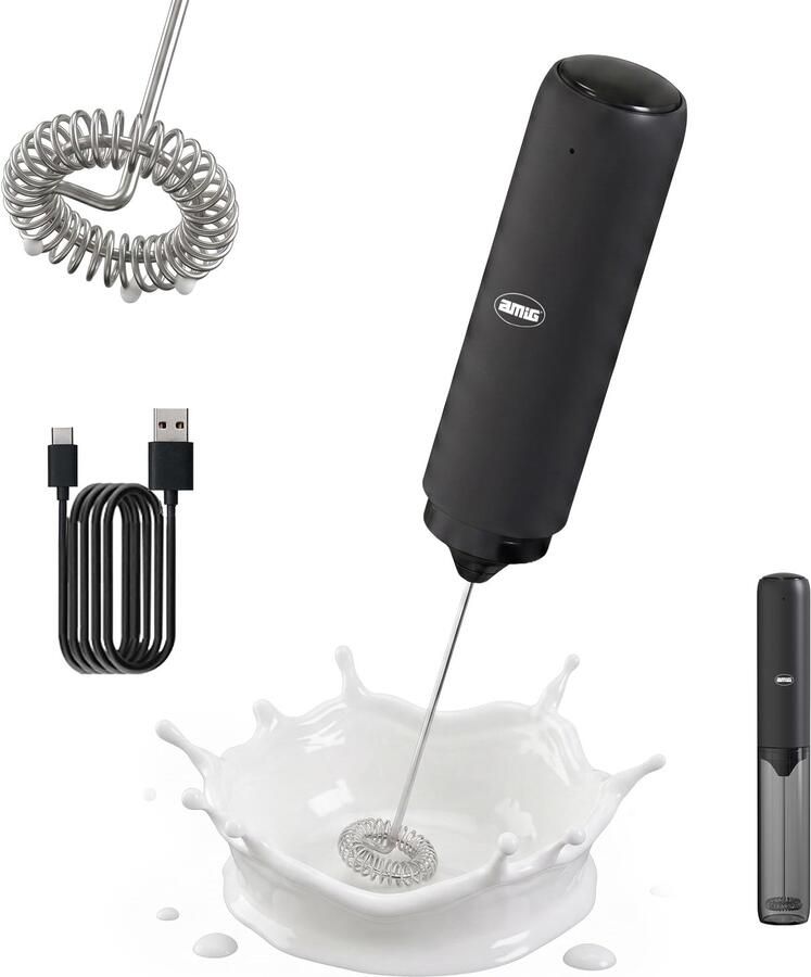Melkopschuimer elektrisch oplaadbaar draagbaar USB-C perfect voor schuimige dranken m-winkel