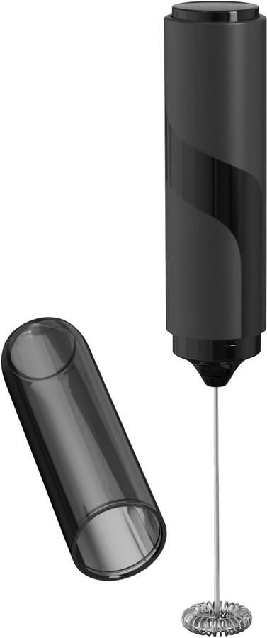 Melkopschuimer Elektrisch Schuimmaker Mixer Dranken Bereiden Oplaadbaar ABS RVS 22.5 x 3.5cm Zwart