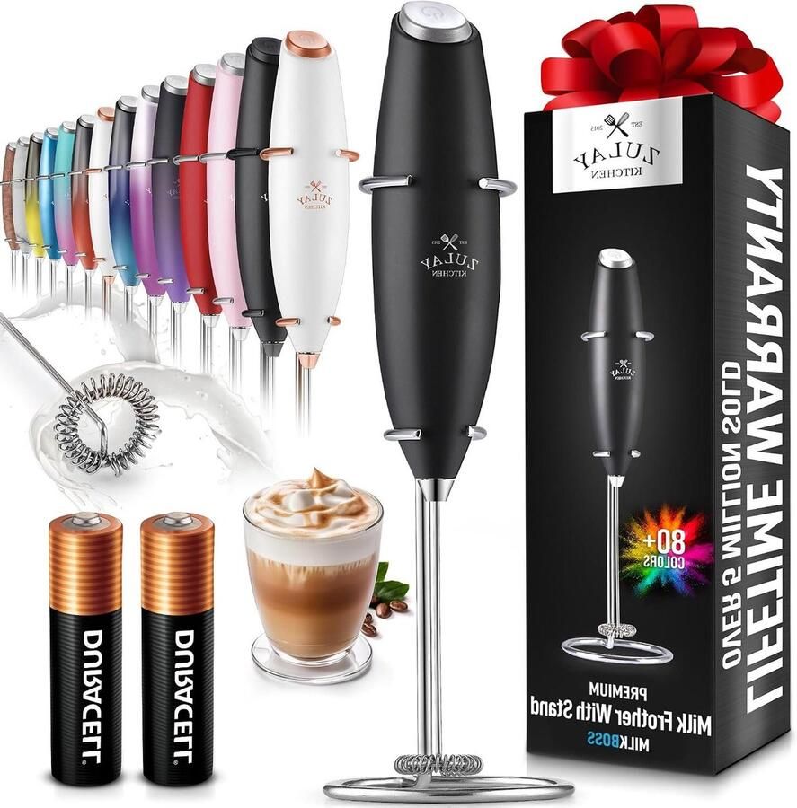 Melkopschuimer Elektrisch Handmixer Garde Koffie Laten Maken Krachtige Motor 6.99 x 6.99 x 24.77 cm Zwart