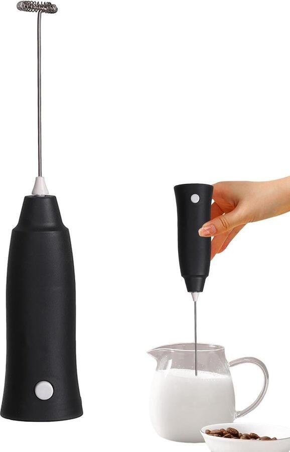Melkopschuimer Elektrische klopper Dranken Maken Roestvrijstalen rotor 62g Zwart