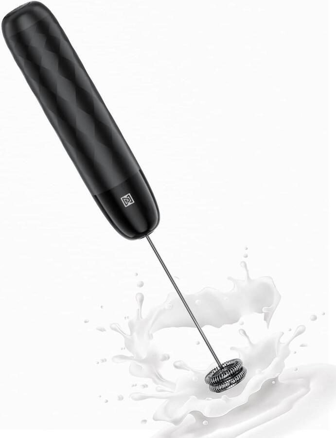 Melkopschuimer Elektrische klopper Koffie Maken USB-C Oplaadbaar 15 Seconden Schuim Zwart