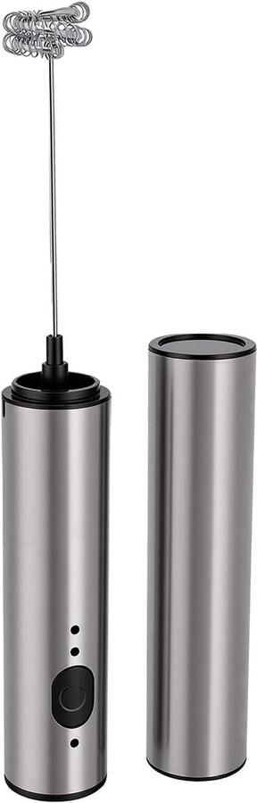 Melkopschuimer Elektrische Mixer Koffie Maken Twee Snelheden Type-C Opladen Roestvrij Staal