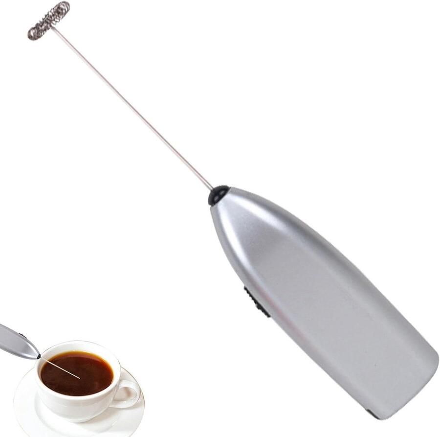 Melkopschuimer Garde Elektrische Opschuimer Drankmixer Koffie Bereiden 3 Snelheden Verstelbaar 19.8 cm Zilver
