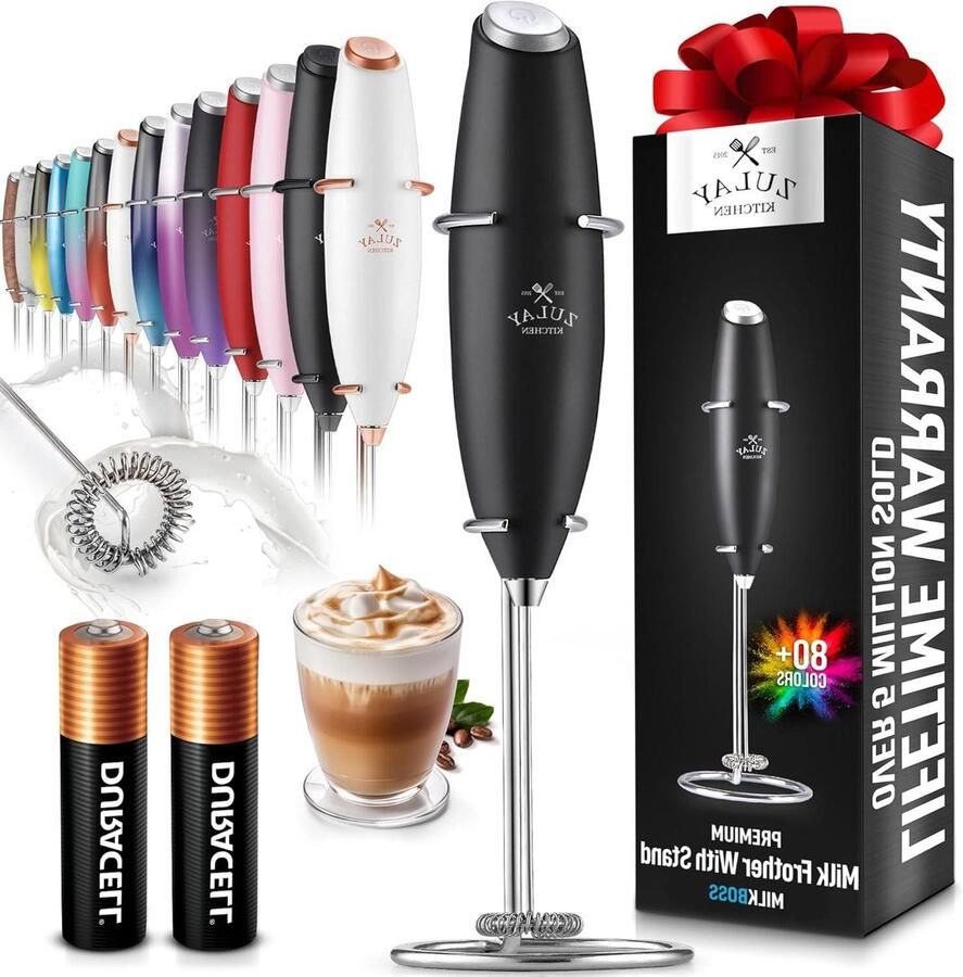 Melkopschuimer Garde Mixer Dranken Bereiden Ultrasnel Schuim Maken 6.99 x 6.99 x 24.77 cm Zwart