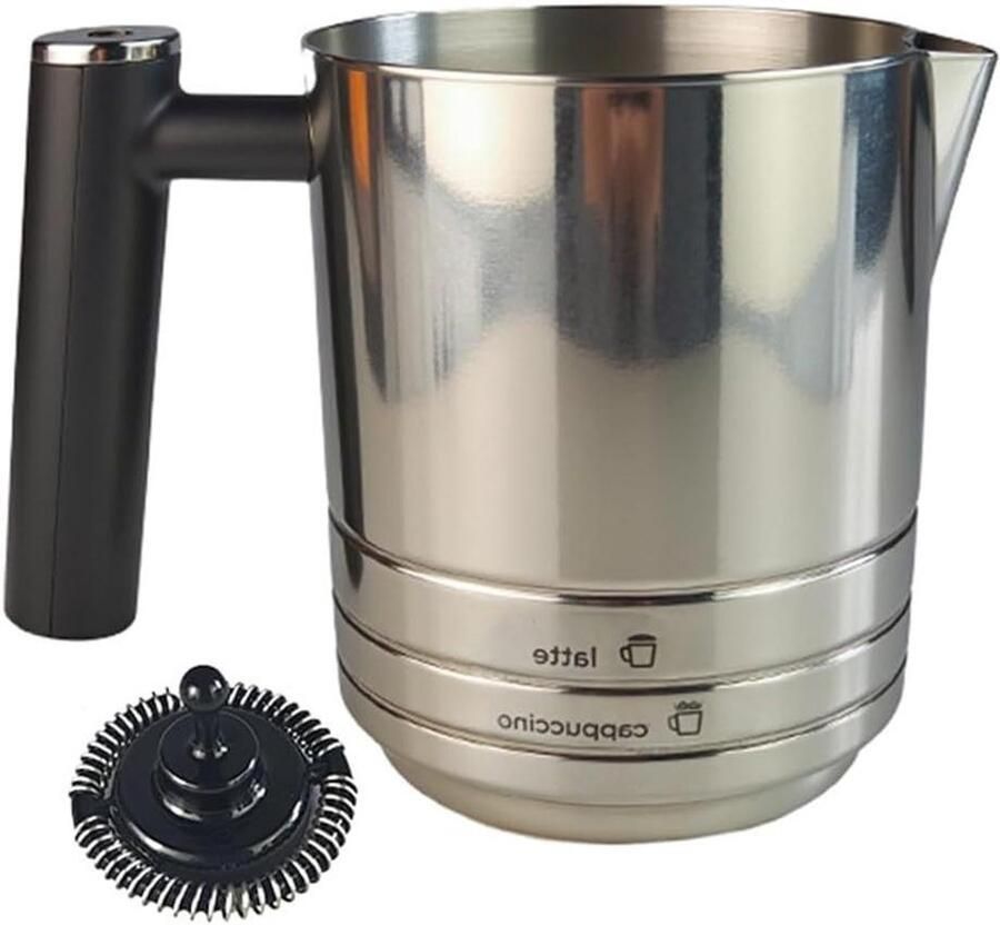 Melkopschuimer Garde Roerder Accessoire Koffie Maken Roestvrij Staal 175x126x109mm Zilver