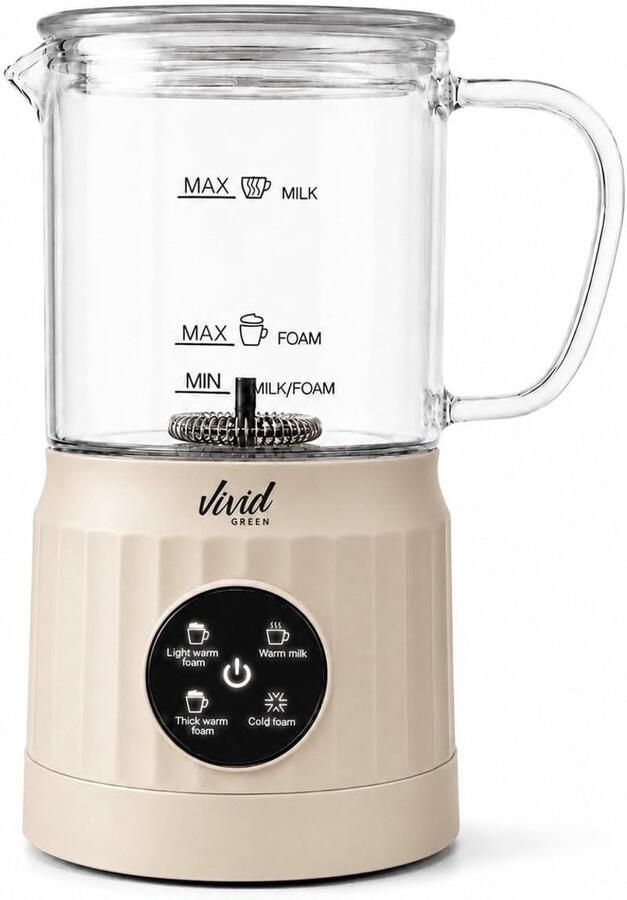 Melkopschuimer Glas PFAS-vrij 4-in-1 functie Voor Koffieliefhebbers