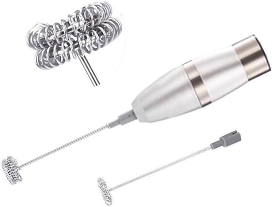 Melkopschuimer Handheld Drankmixer Opschuimer Koffie Bereiden Krachtige Motor 19000rpm 25.2 cm Zilver
