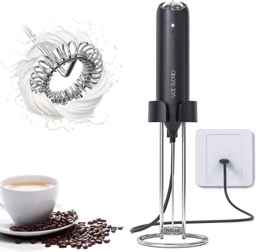 Melkopschuimer handmatig oplaadbaar wandgemonteerd elektrische mini-drankmixer met standaard koffie cappuccino latte frappe matcha warme