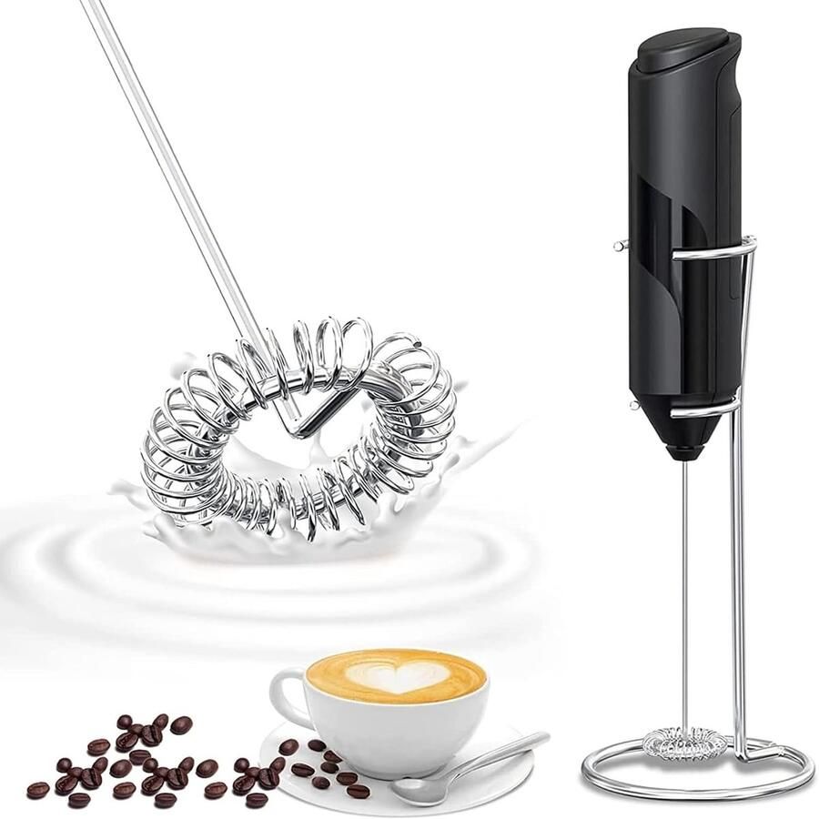 Melkopschuimer handmatig oplaadbaar Zwart Krachtige motor Voor Koffie en Dranken