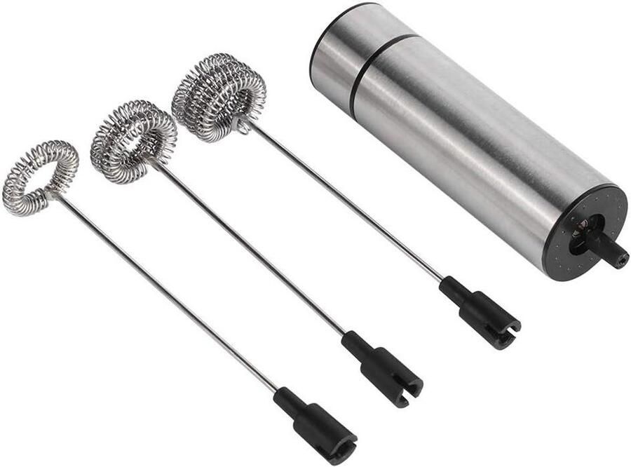 Melkopschuimer Keuken Koffiemixer Eierklopper Dranken Bereiden Verwisselbare Koppen 23 cm Zilver