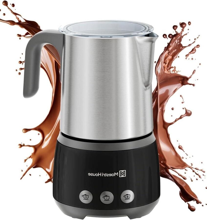 Melkopschuimer Koffie Accessoire Dranken Bereiden 4-in-1 Functies 500 ml Zwart Grijs