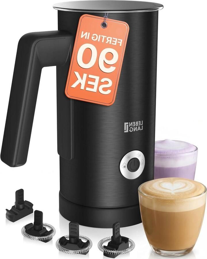 Melkopschuimer Koffie Accessoire Luxe Koffie Maken Snel en Gemakkelijk 300 ml Zwart