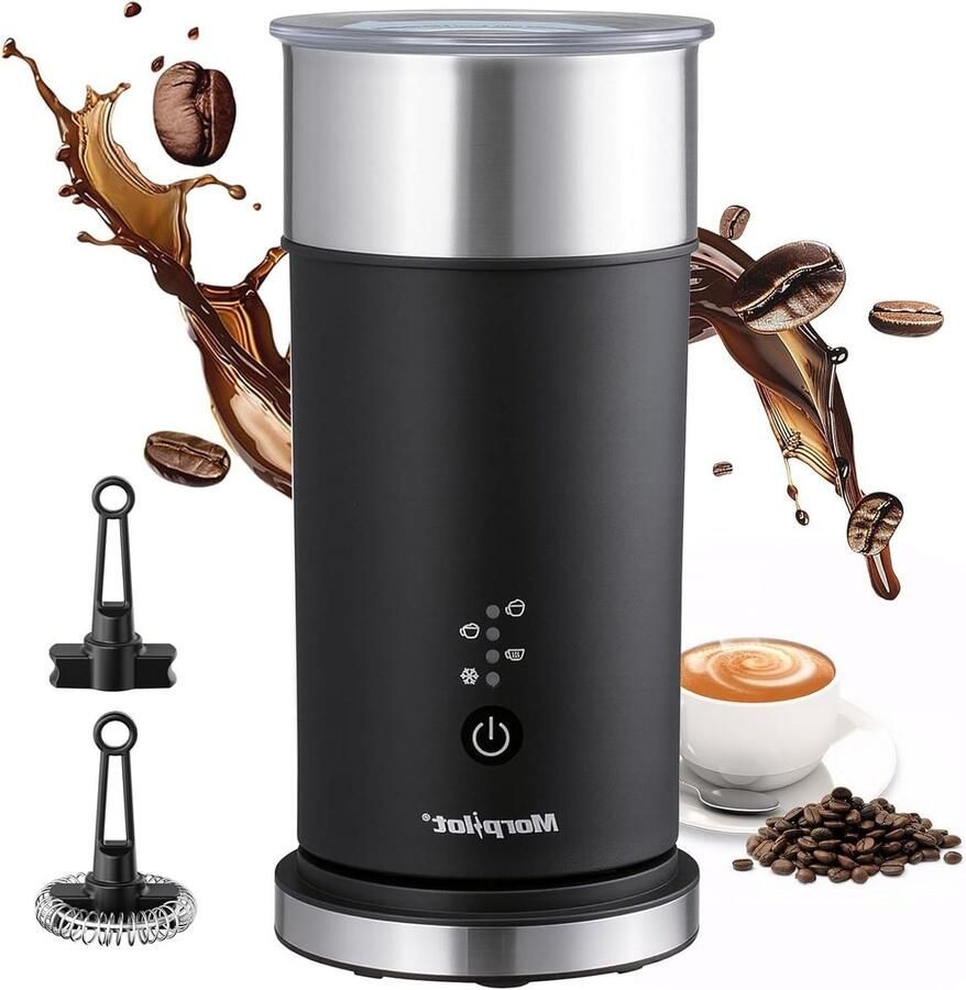 Melkopschuimer Koffie Accessoire Warme Dranken Maken 4-in-1 Functionaliteit Niet Gespecificeerd Zwart
