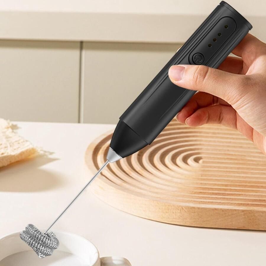 Melkopschuimer Koffie klopper Dranken Bereiden 3 Snelheden Instelbaar 2.3 x 2.3 x 22 cm Zwart