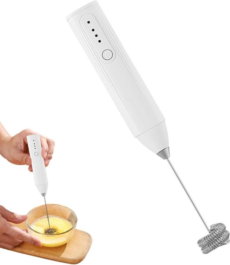 Melkopschuimer Koffiemixer Koffiebereiding thuis Instelbare snelheid Compact formaat Wit