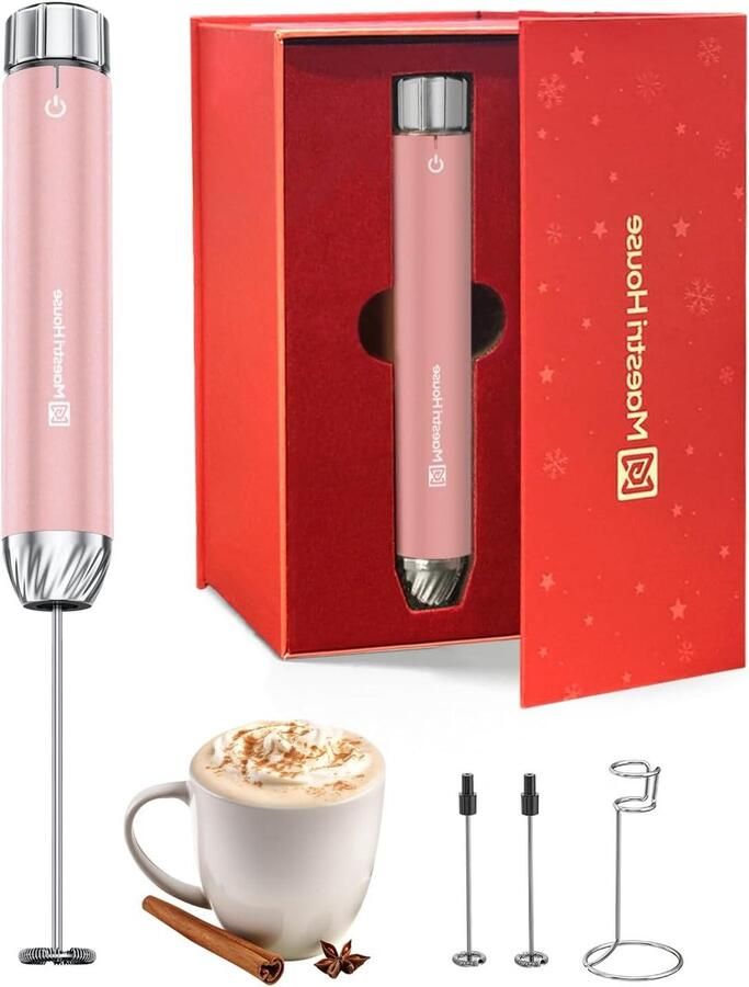 Melkopschuimer Koffie opschuimer Koffie maken Instelbare snelheidsregeling 202 x 202 x 12 cm Zilver