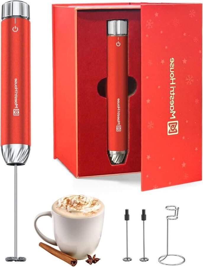 Melkopschuimer Koffie opschuimer Warme dranken maken Instelbare snelheidsregeling 202 x 202 x 12 cm Zilver