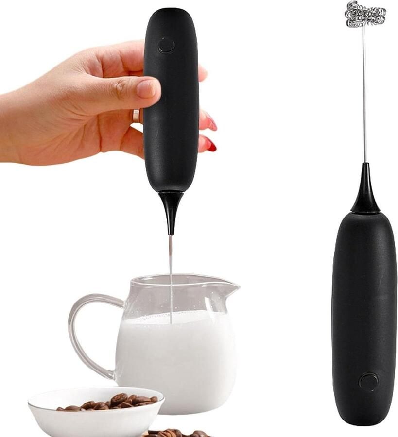 Melkopschuimer Koffie opschuimer Warme dranken maken Stille motor 23.8 cm Zwart