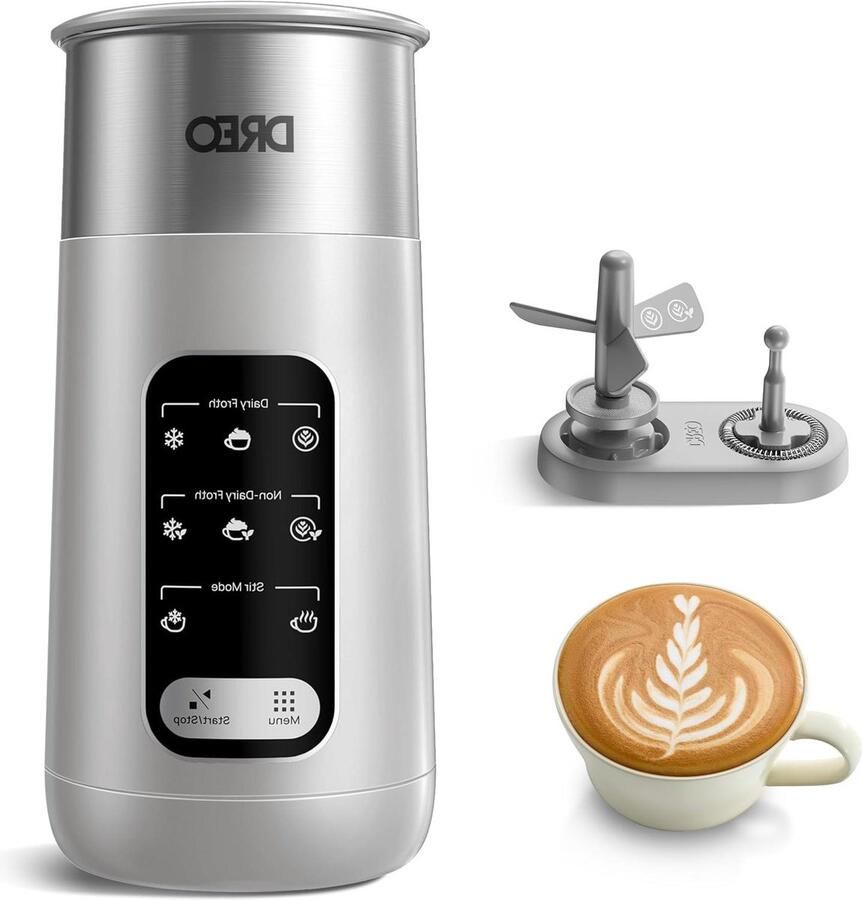 Melkopschuimer Koffie Schuimer Koffie Maken 8-in-1 Functies 270 ml Grijs
