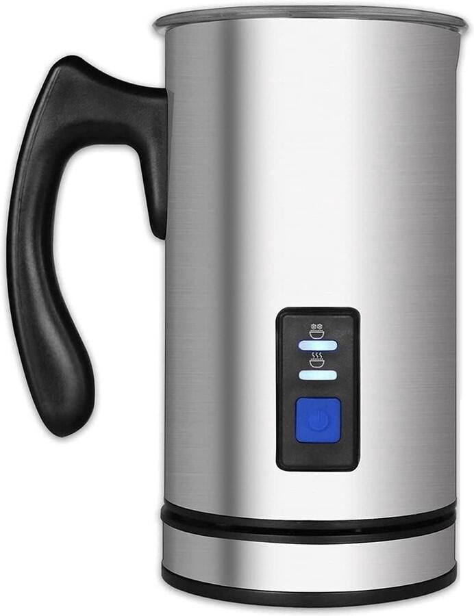 Melkopschuimer Koffiezetapparaat Accessoire Luxe Koffie Maken Dubbelwandig Roestvrijstaal 240 ml Zilver