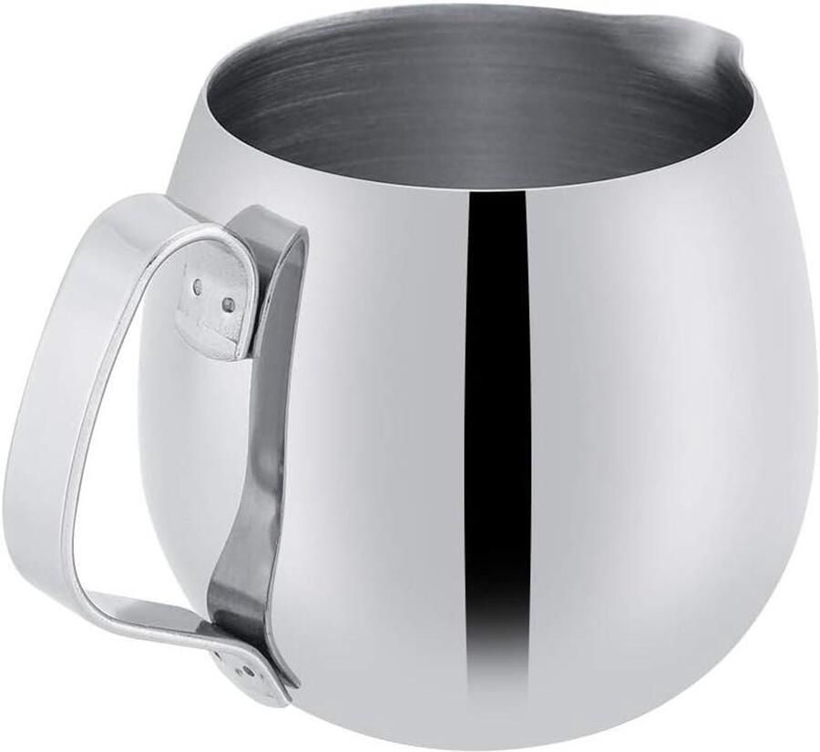 Melkopschuimer Kruik Espresso Stoomkan Koffie Maken Lekvrij Uitgieten 300 ml Zilver