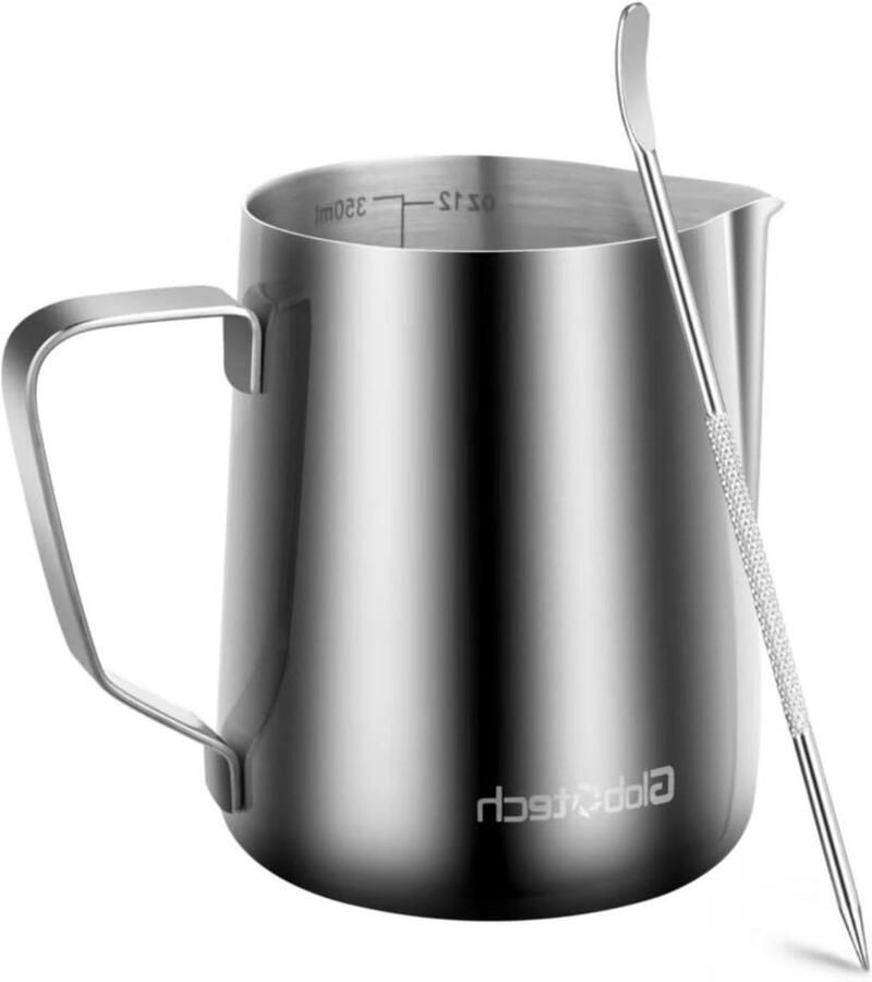 Melkopschuimer latte mok – roestvrijstalen kan latte art espressomachine accessoires stoomkan cappuccino koffie melkopschuimer kopjes 350 ml