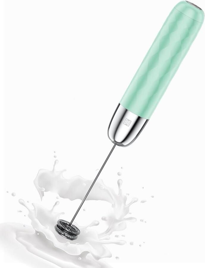 Melkopschuimer Luxe USB-C Oplaadbaar Blauw Zilver