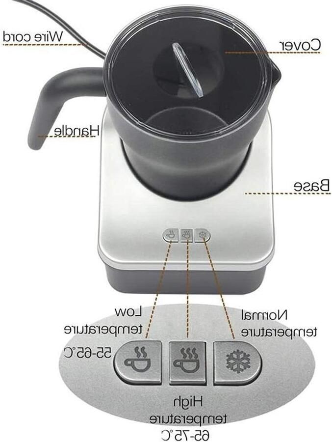 Melkopschuimer Machine Melk Stoomboot Koffie Drankjes Maken Automatische Functies 250 Milliliter Zwart