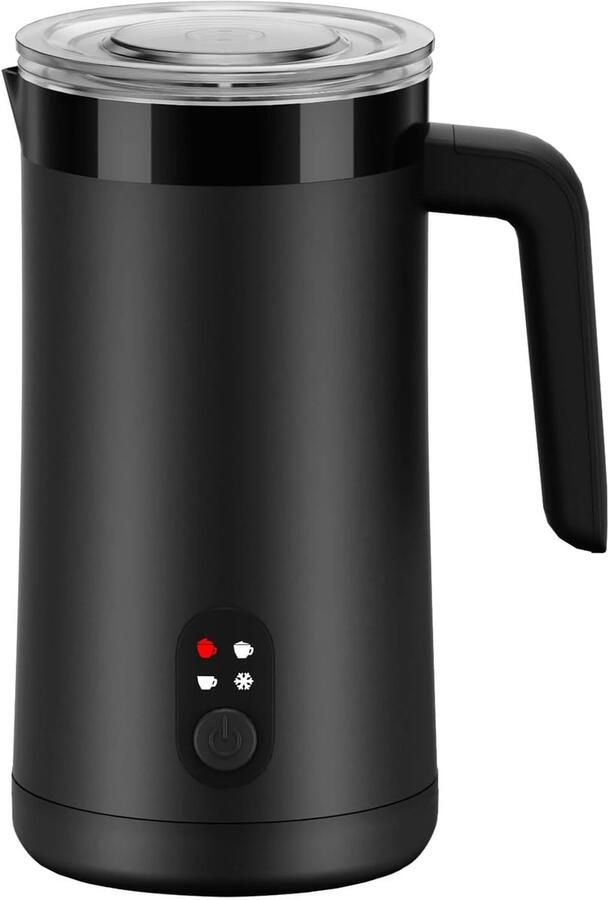 Melkopschuimer Melk klopper Koffie maken 4-in-1 multifunctioneel 400 ml capaciteit Glanzend zwart