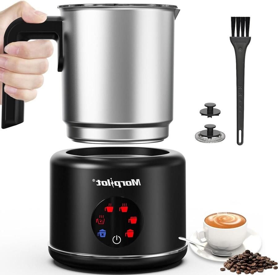 Melkopschuimer Cappuccino Maker Koffie Bereiden 6-in-1 Functie 500 ml Zwart
