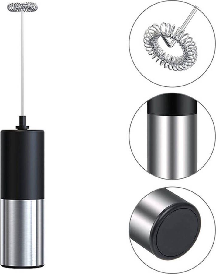 Melkopschuimer Melkklopper Melkopschuimer Electrisch eierklopper Melkopschuimer Handmatig Melk Opschuimer Zwart