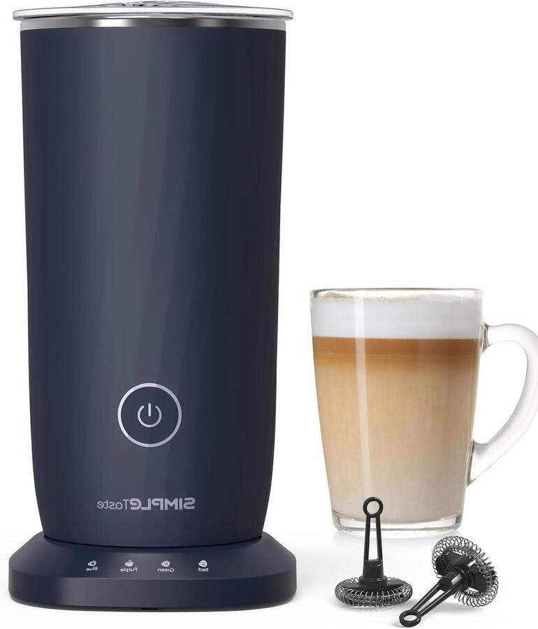 Melkopschuimer Melkverwarmer Koffiecreaties Maken 4-in-1 Functies 240ml Capaciteit Blauw