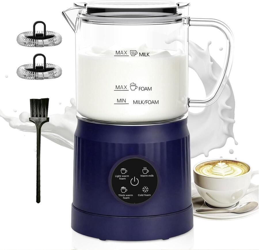 Melkopschuimer Melkwarmer Stoomboot Thuis Koffie Maken 4-in-1 Functies 13 oz Capaciteit Wit