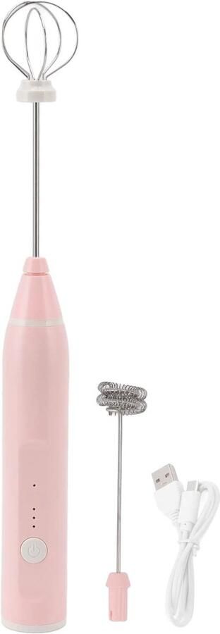 Melkopschuimer mini-handmixer geschikt voor schuim multifunctionele elektrische garde elektrische eierklopper koffiemelkopschuimer met 2 eierkloppers geschikt voor koffie (roze)