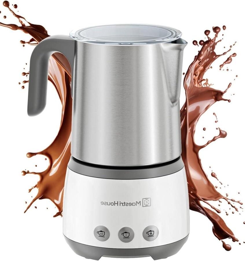 Melkopschuimer Opschuimer Melk Koffie Bereiden Variabele Schuimstand 500 Milliliter Wit