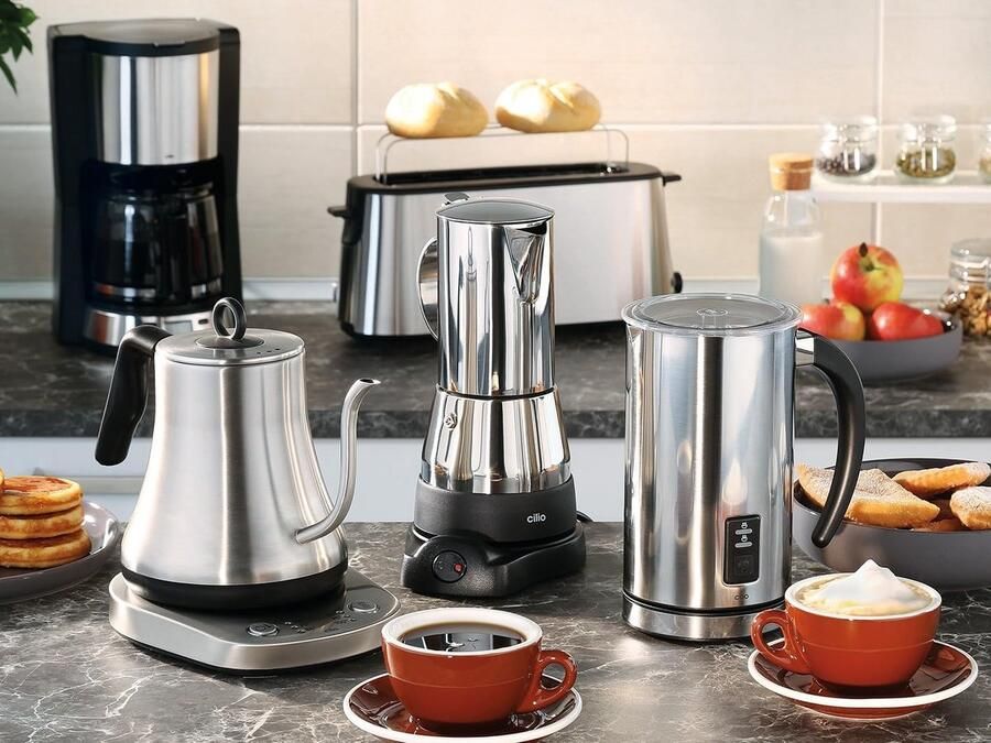Melkopschuimer Opschuimer Warme Dranken Maken Draadloze 360° Basis 350 Gram Zilverkleurig