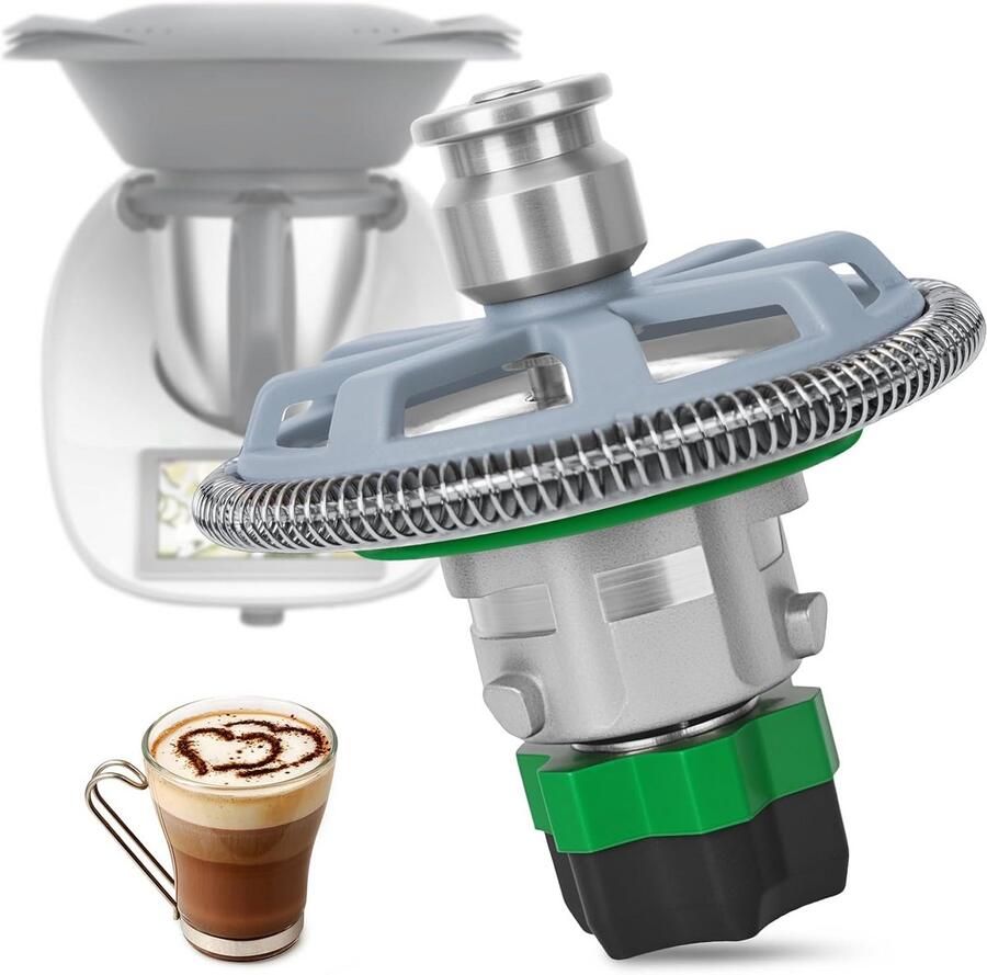 Melkopschuimer Opzetstuk Accessoires Keukenmachine Drankjes Bereiden Roestvrij Staal 10 x 10 x 4 cm Zilverkleurig