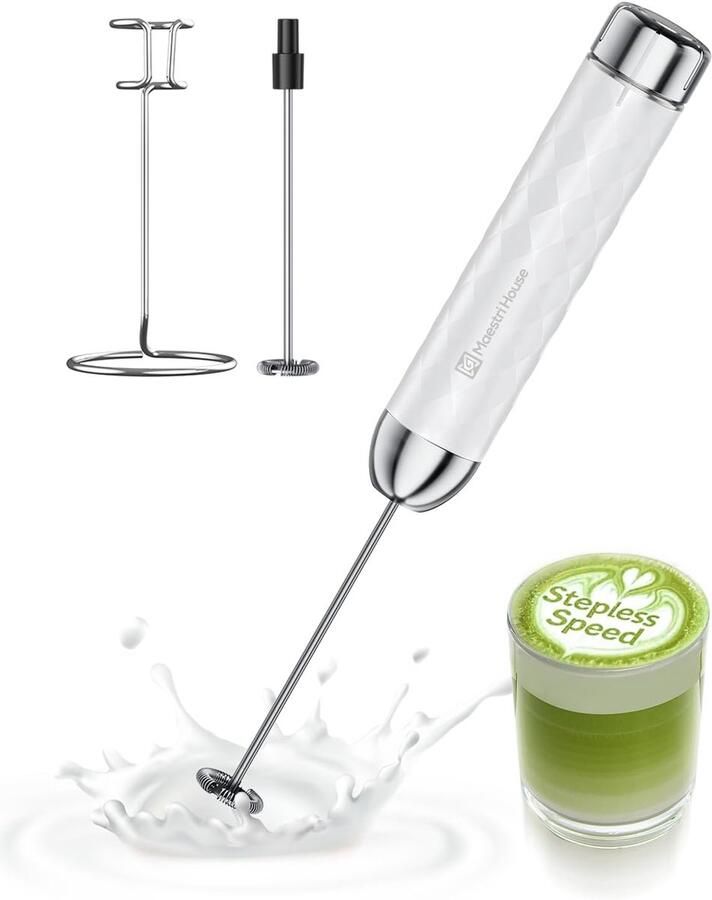 Melkopschuimer pfas vrij Melkopschuimer Wit Oplaadbare Blender met Variabele Snelheid Voor Latte en Cappuccino