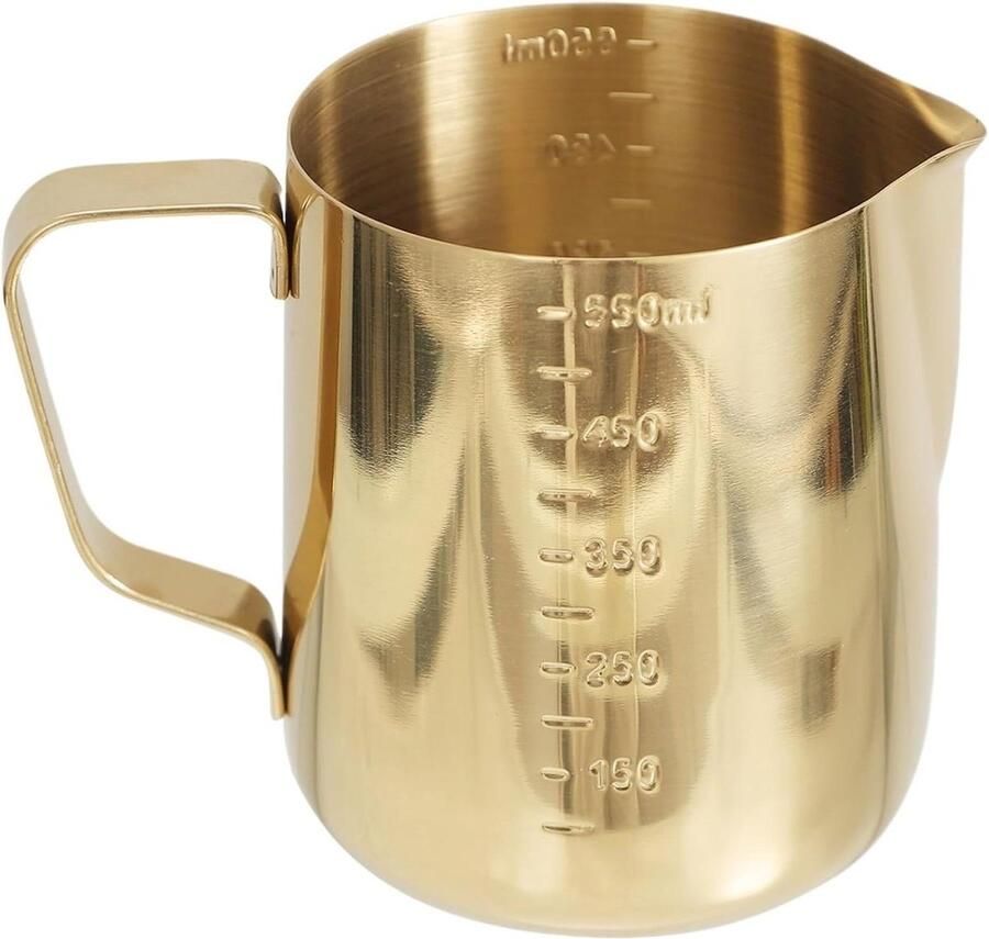 Melkopschuimer Pitcher Roomkan Melkkan Koffie Bereiden Roestvrij Staal 600 ml Goud