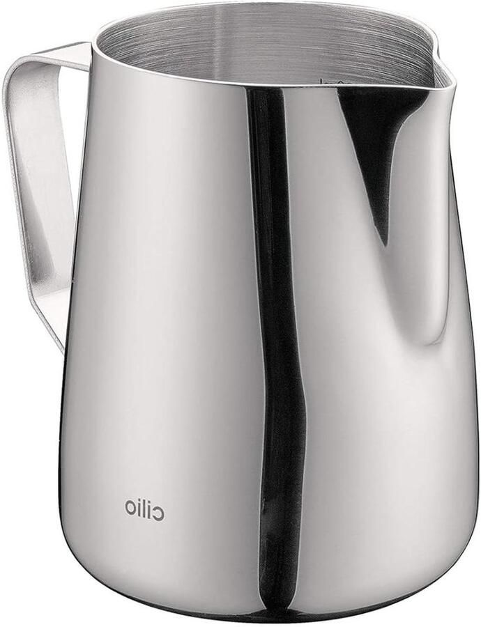 Melkopschuimer Roomschenker Koffie serveren Sandwichbodem 14 cm hoog Zilver