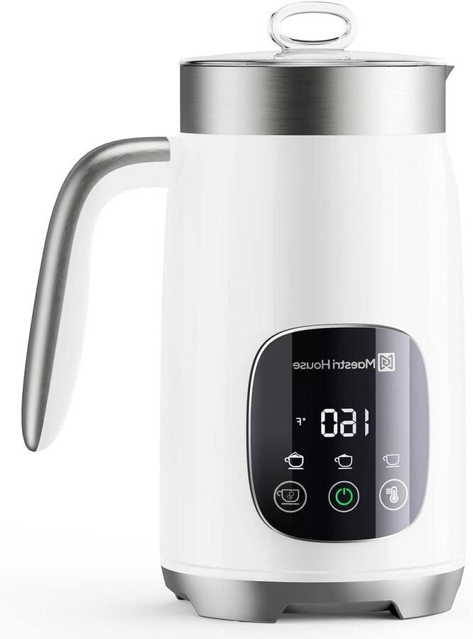 Melkopschuimer Schuim Maker Koffie Bereiden Variabele Temperatuur 500 ml Capaciteit Wit