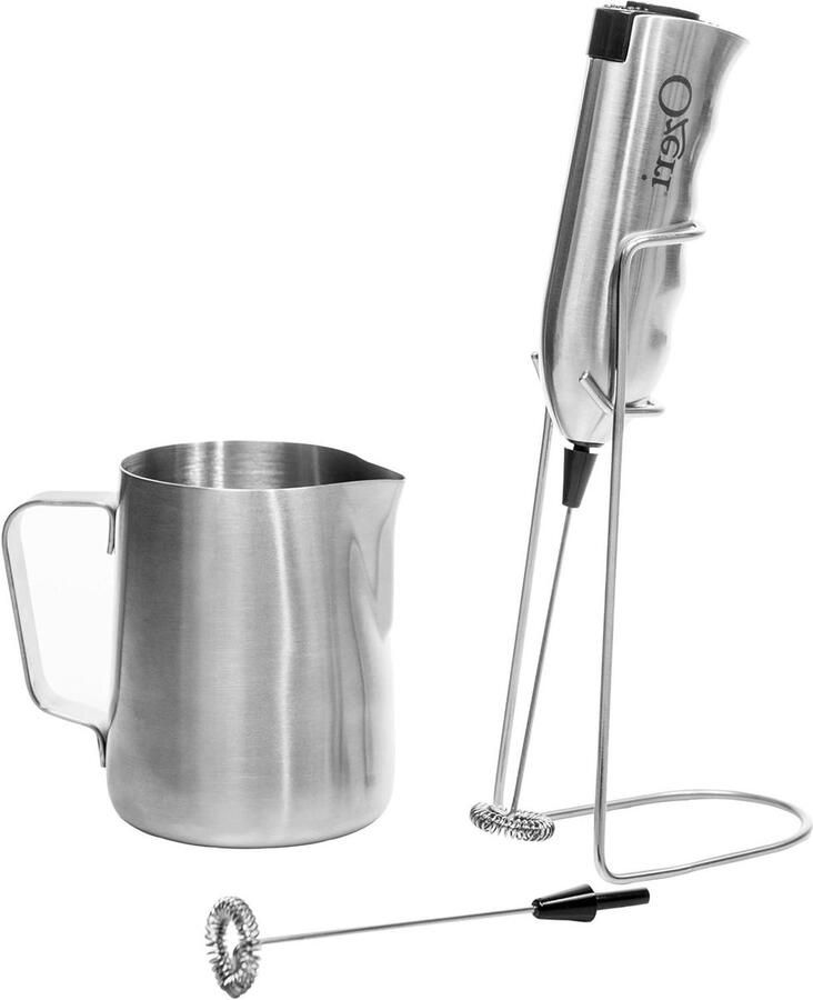 Melkopschuimer Schuim Maker Koffie Maken Snel Schuim 350 ml Zilver